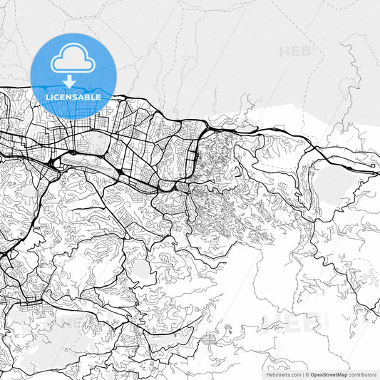 Vector PDF map of Petare, Venezuela