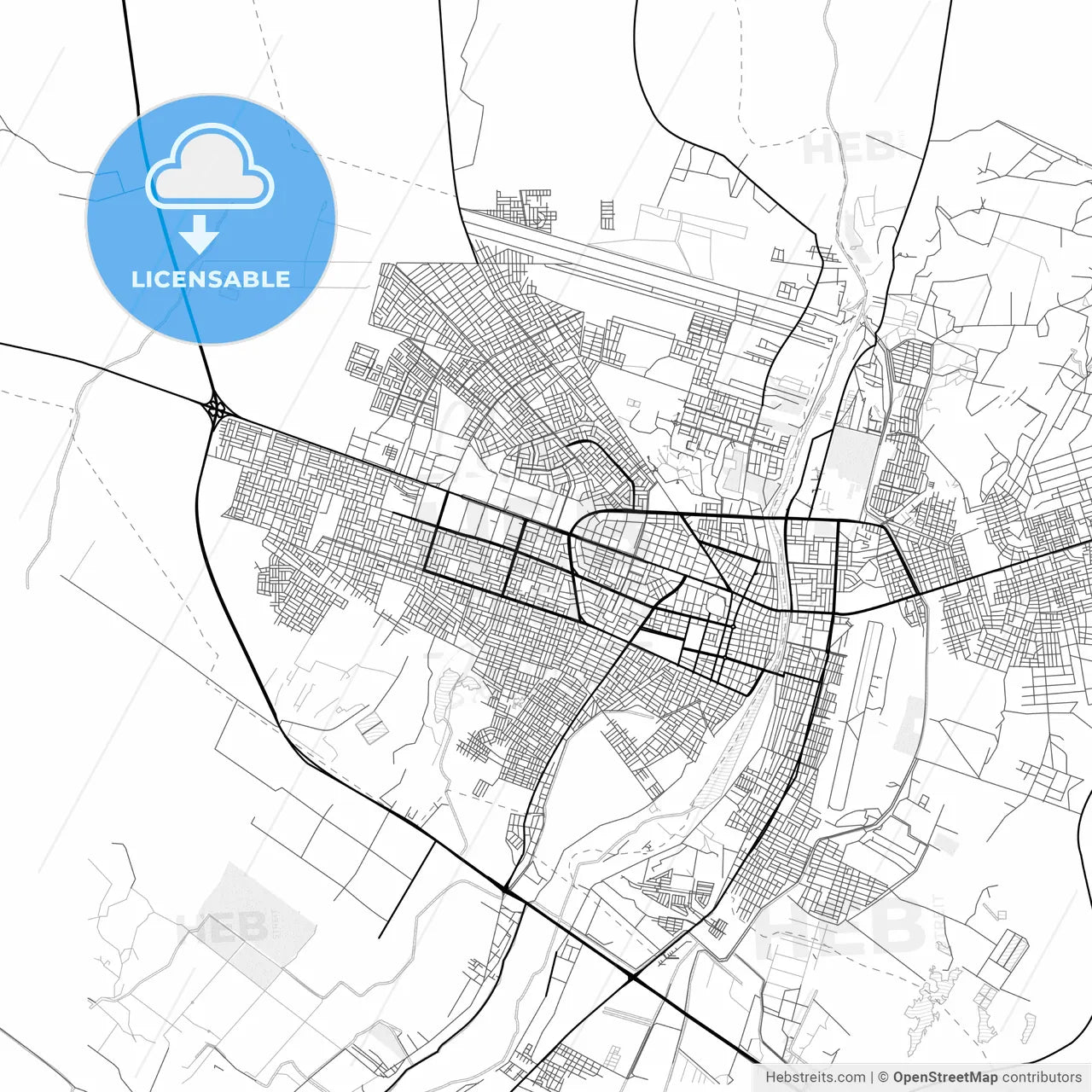 Vector PDF map of Piura, Peru
