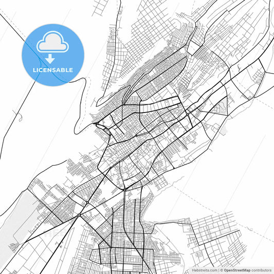 Vector PDF map of Tacna, Peru