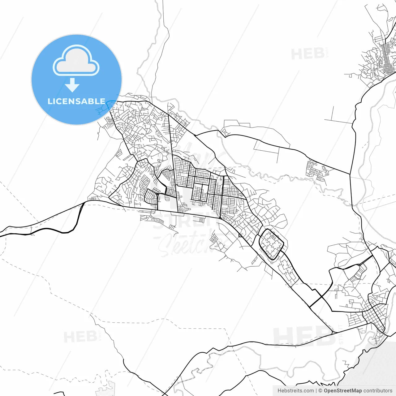 Vector PDF map of Santa Teresa del Tuy, Venezuela