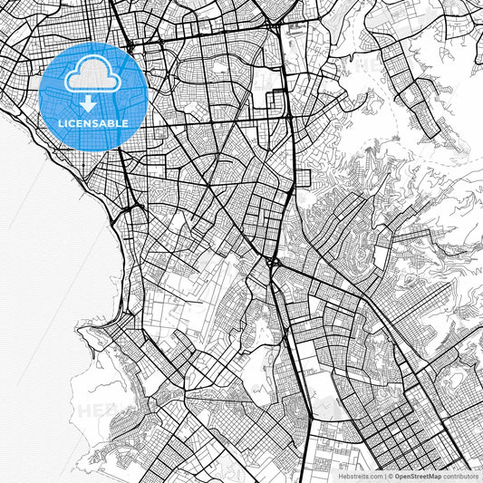Vector PDF map of Santiago de Surco, Peru