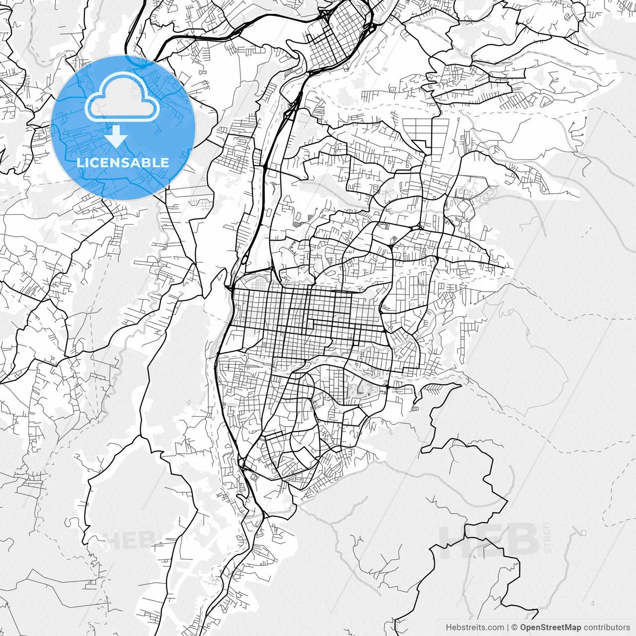 Vector PDF map of San Cristobal, Venezuela