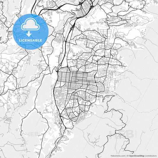 Vector PDF map of San Cristobal, Venezuela