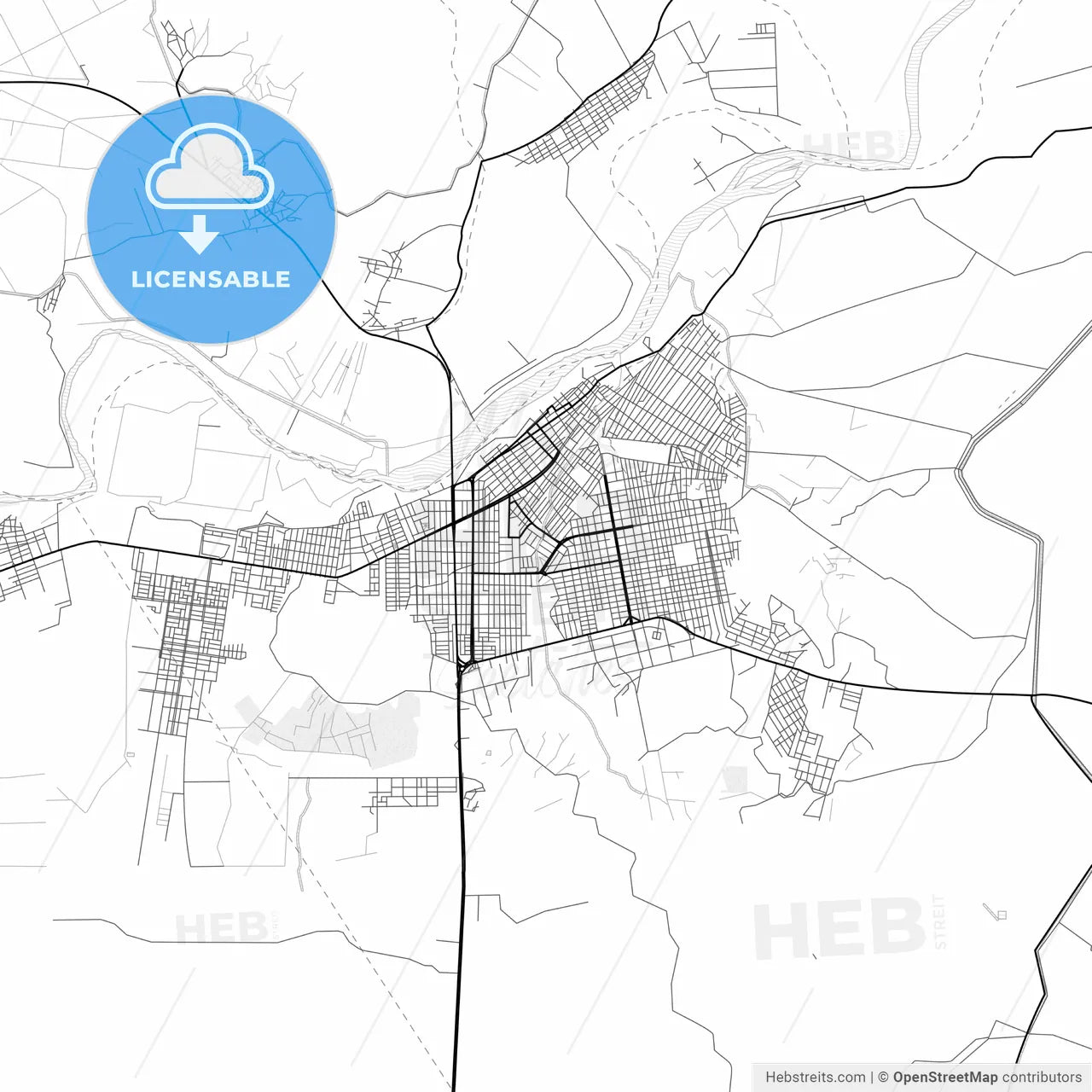 Vector PDF map of Sullana, Peru