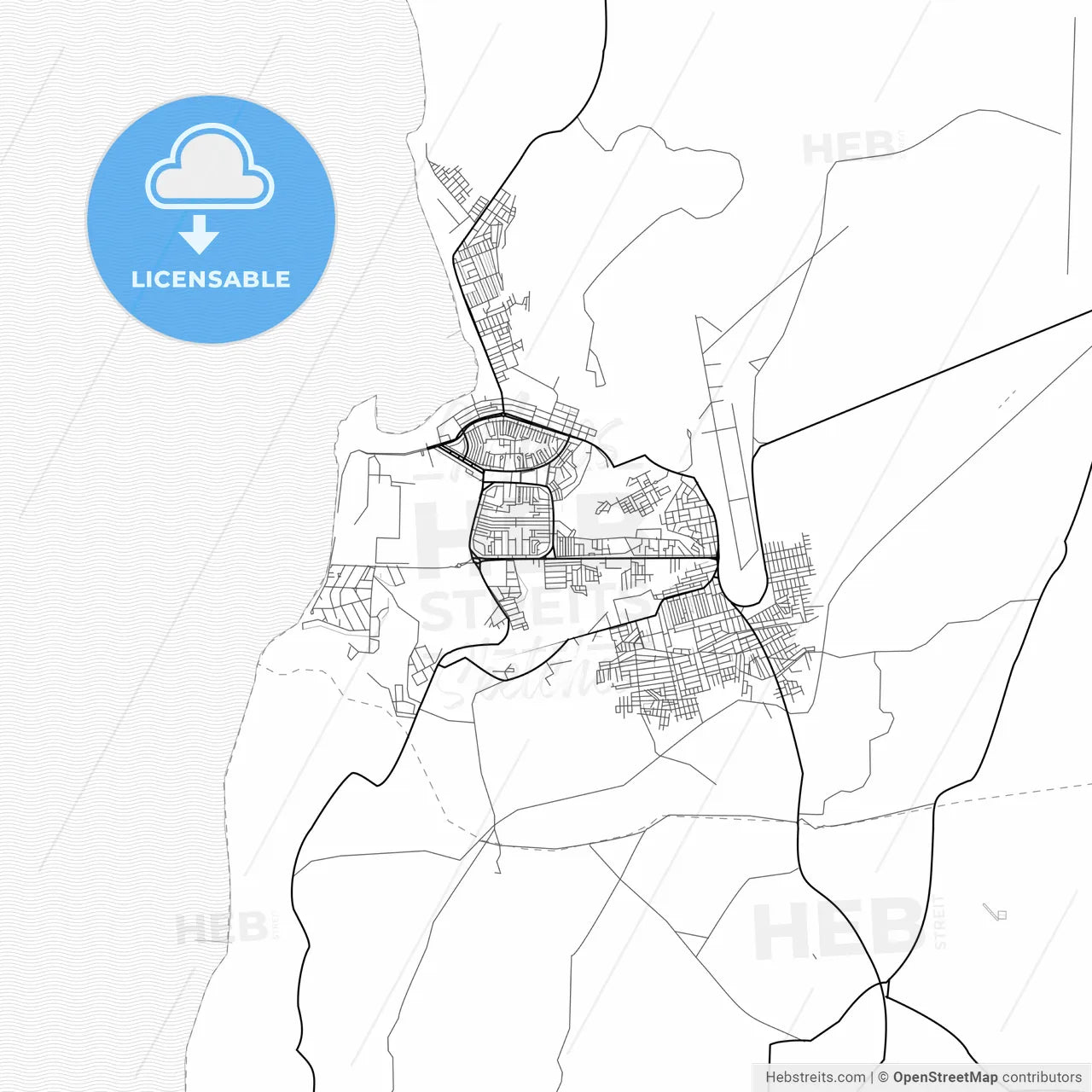 Vector PDF map of Talara, Peru