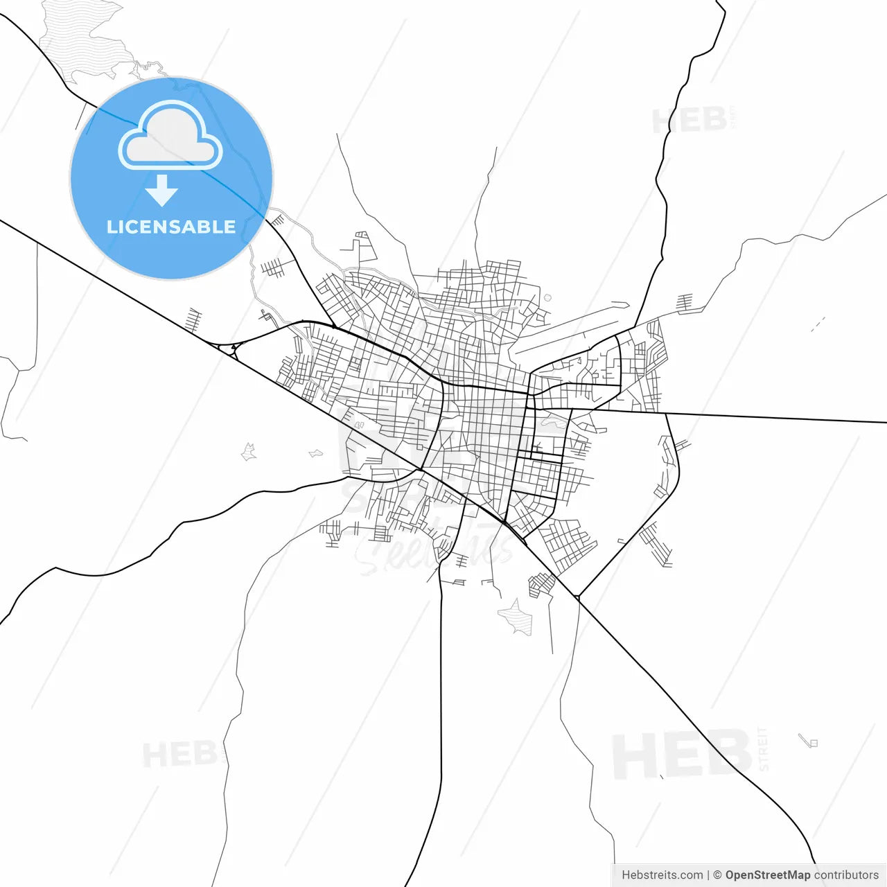 Vector PDF map of Valle de La Pascua, Venezuela