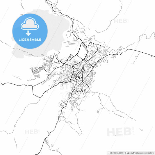 Vector PDF map of San Juan de los Morros, Venezuela