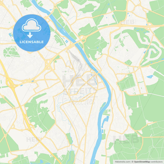 Corbeil-Essonnes, France Vector Map - Classic Colors