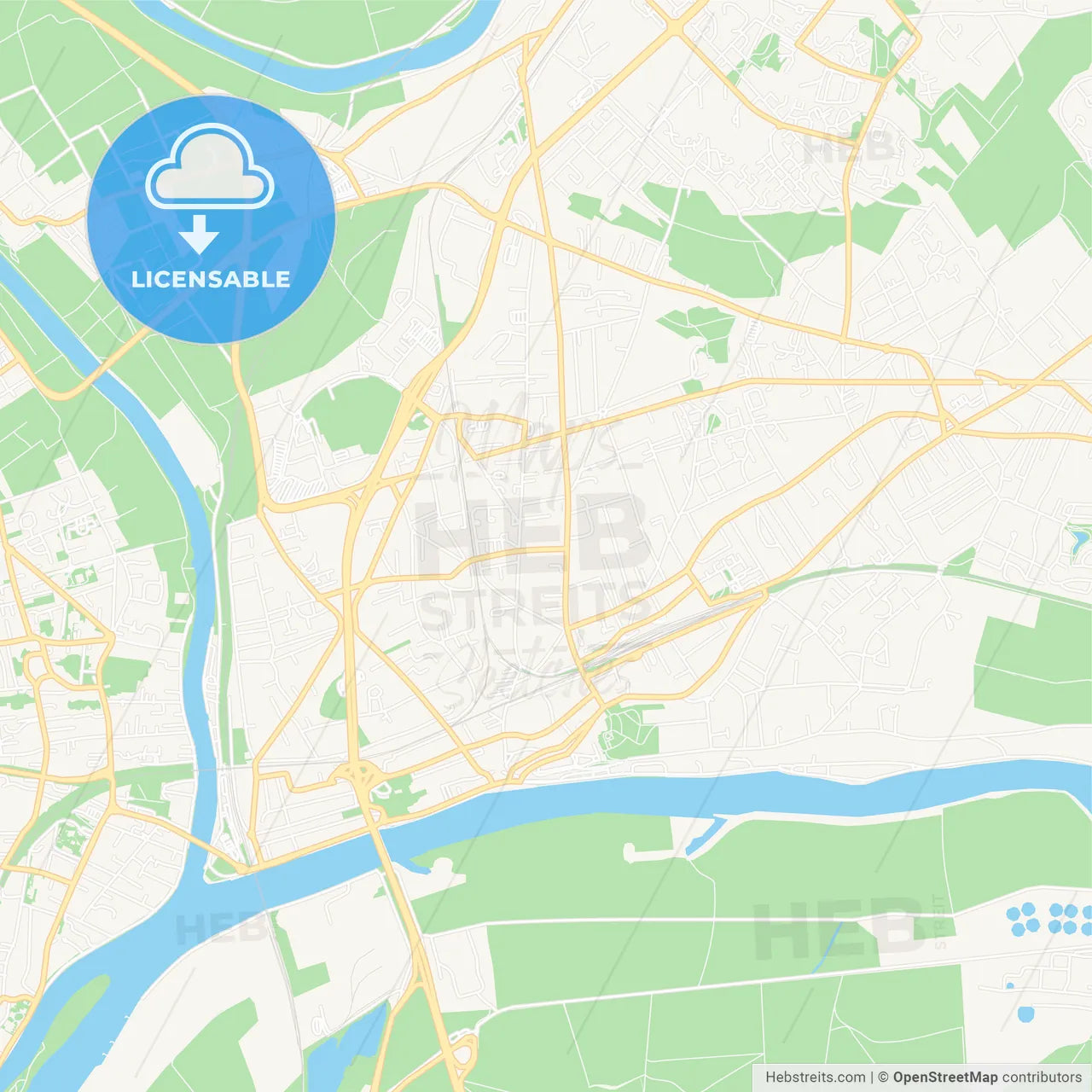 Conflans-Sainte-Honorine, France Vector Map - Classic Colors