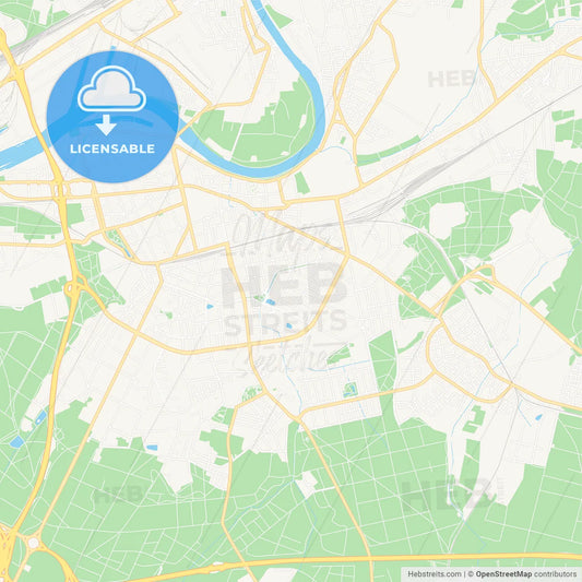 Offenbach am Main, Germany Vector Map - Classic Colors