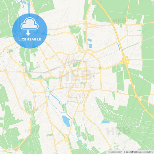 Hildesheim, Germany Vector Map - Classic Colors