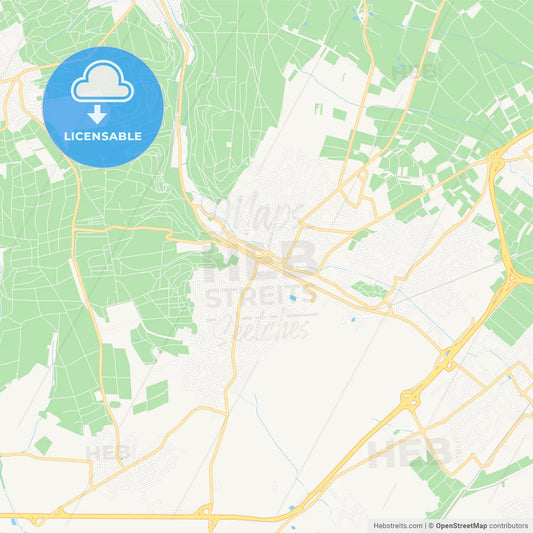 Hofheim am Taunus, Germany Vector Map - Classic Colors