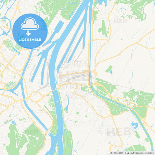 Kehl, Germany Vector Map - Classic Colors