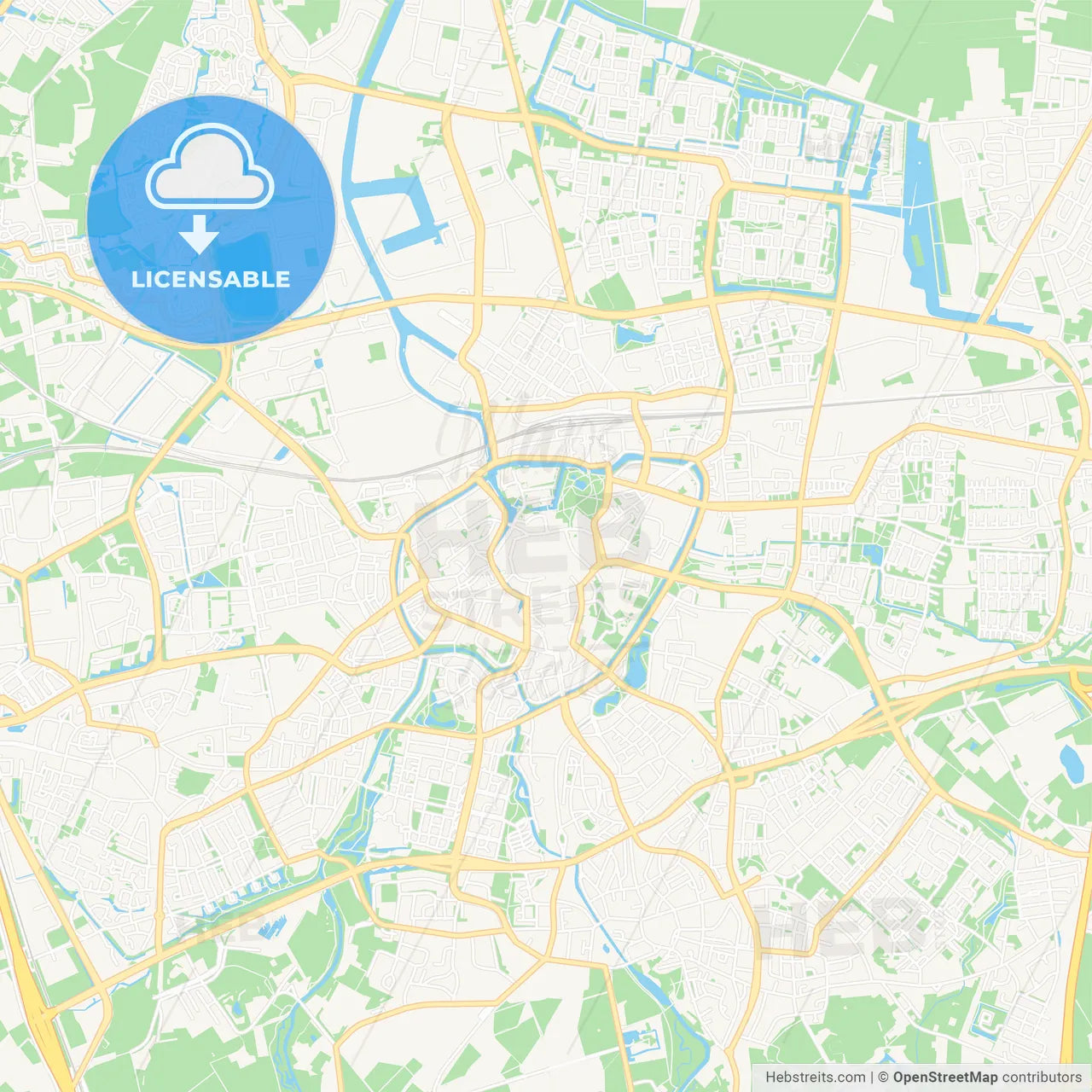 Breda, Netherlands Vector Map - Classic Colors