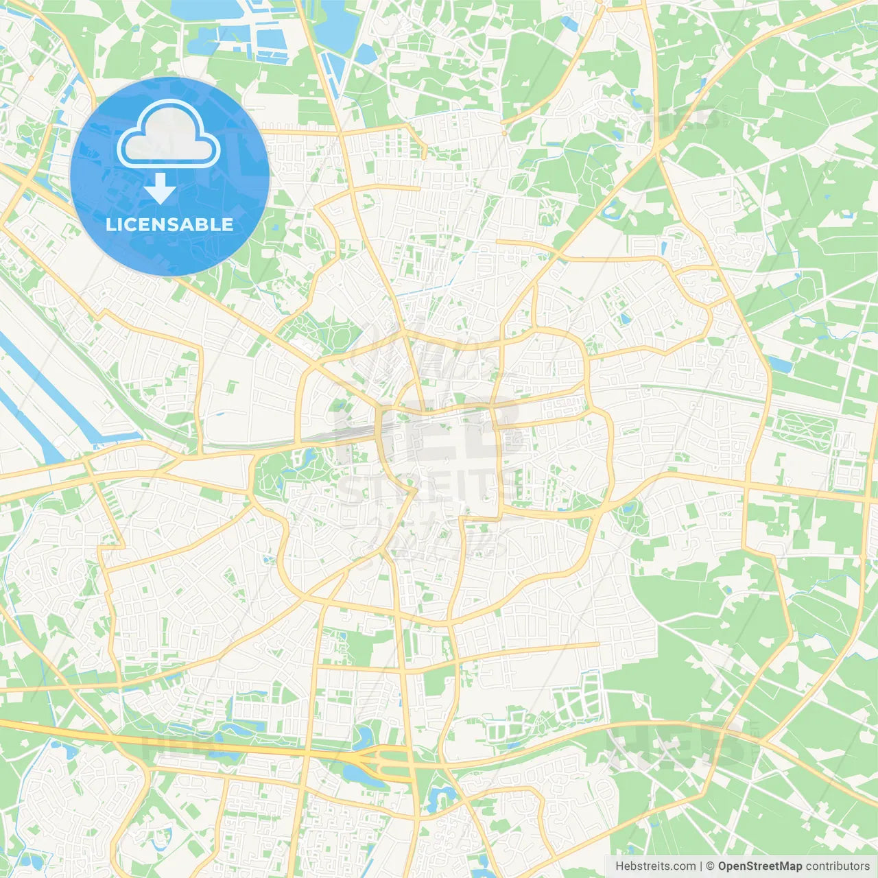 Enschede, Netherlands Vector Map - Classic Colors
