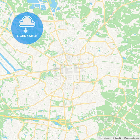 Enschede, Netherlands Vector Map - Classic Colors