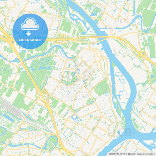 Hendrik-Ido-Ambacht, Netherlands Vector Map - Classic Colors