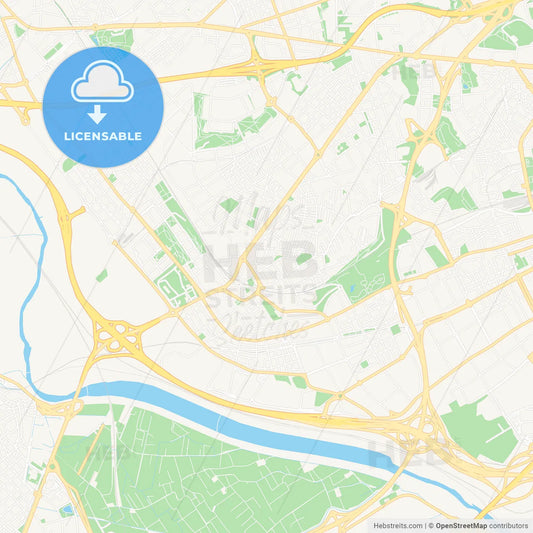 Cornella de Llobregat, Spain Vector Map - Classic Colors