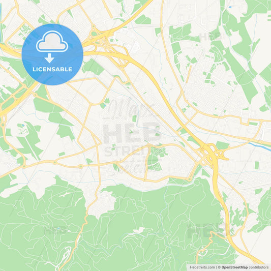 Cerdanyola del Valles, Spain Vector Map - Classic Colors