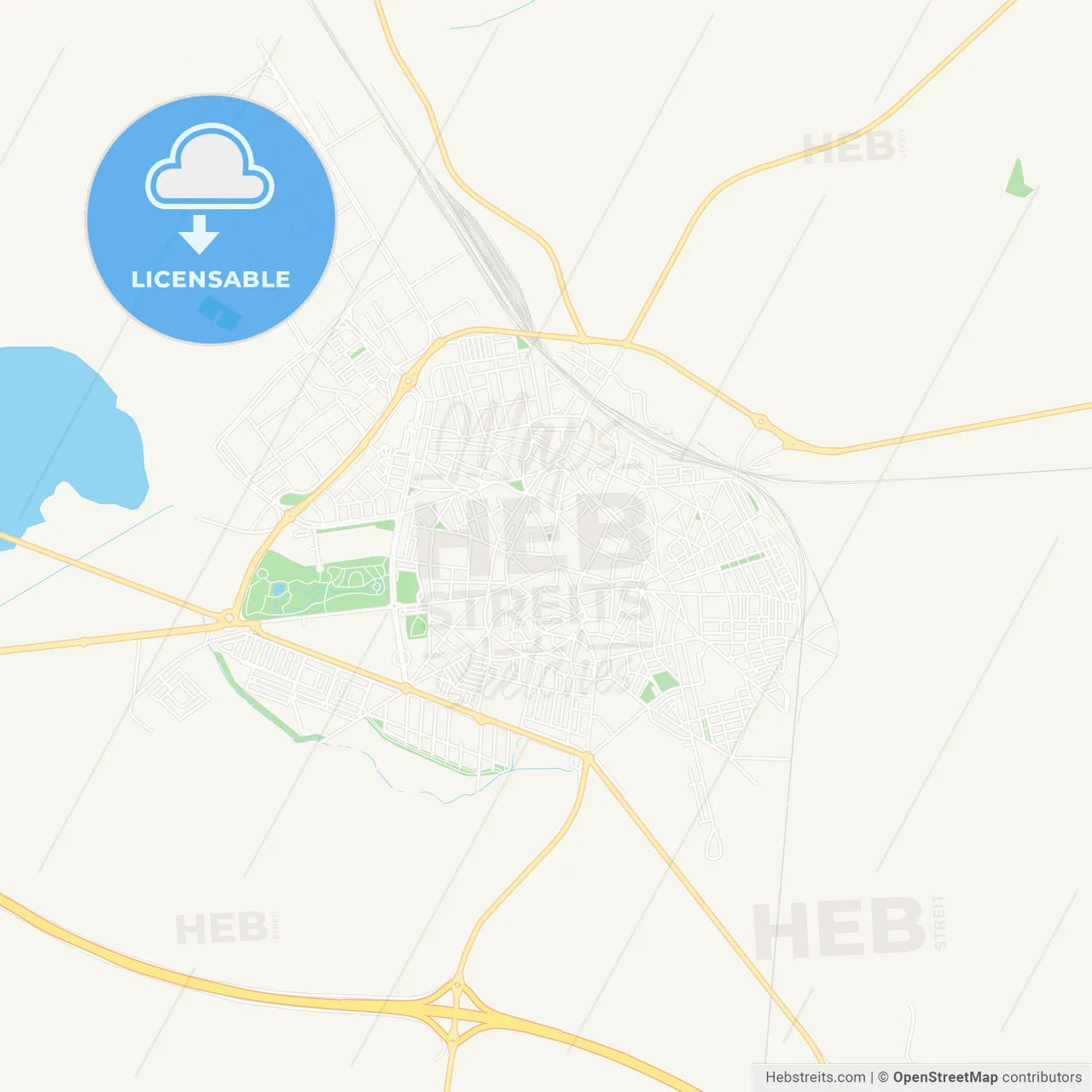 Alcazar de San Juan, Spain Vector Map - Classic Colors