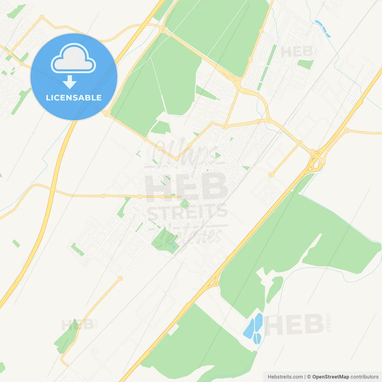 Azuqueca de Henares, Spain Vector Map - Classic Colors