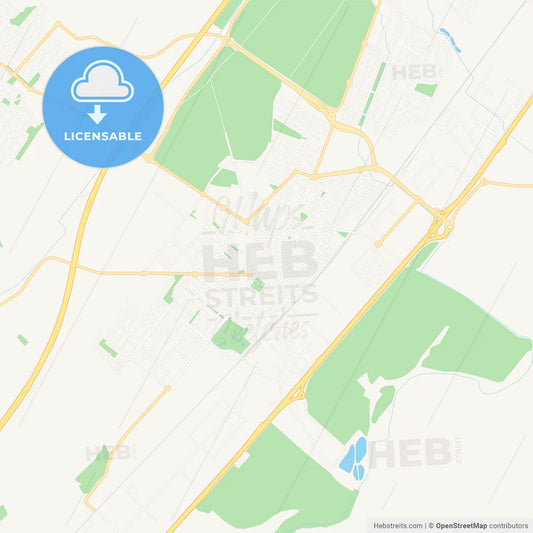 Azuqueca de Henares, Spain Vector Map - Classic Colors