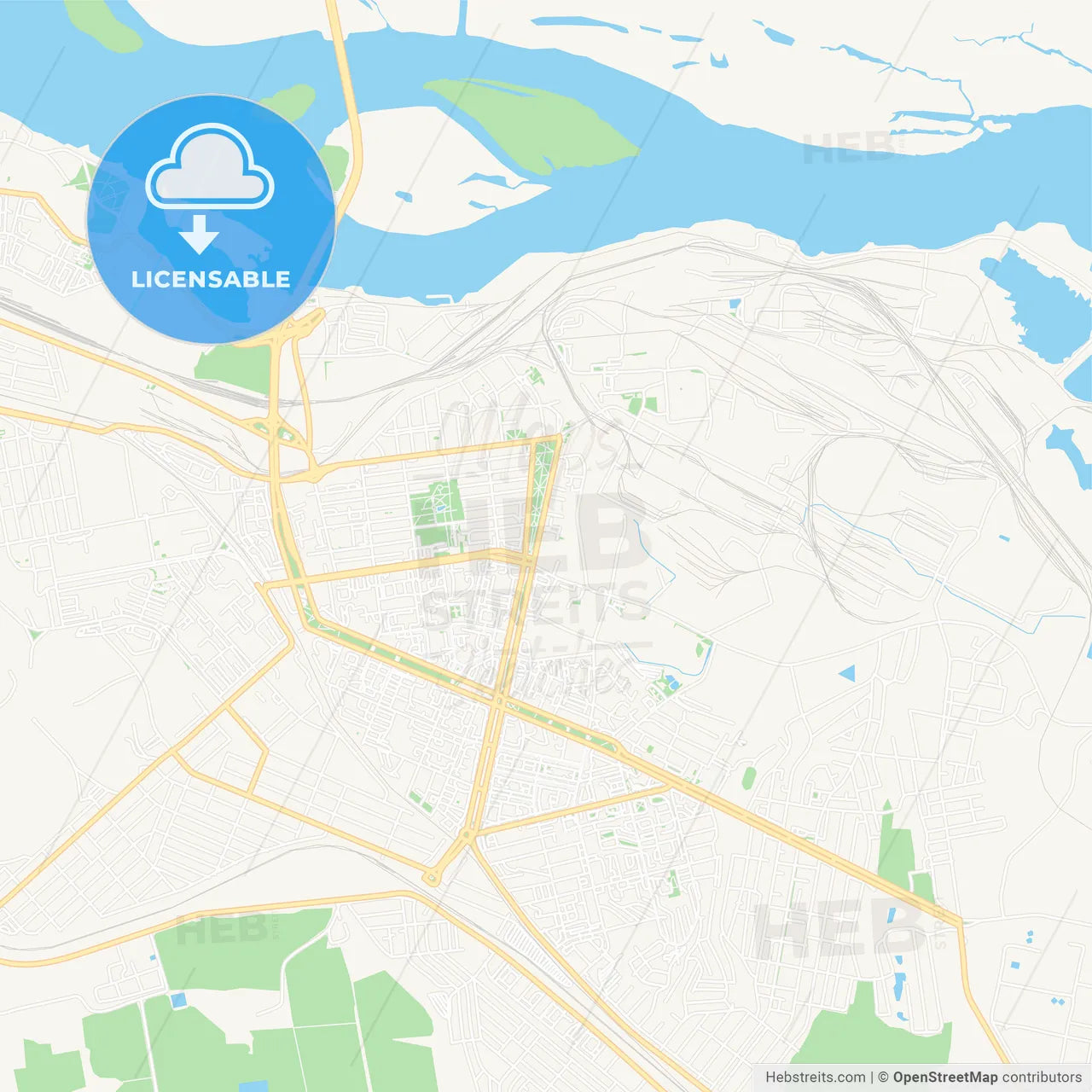 Kamianske, Ukraine Vector Map - Classic Colors