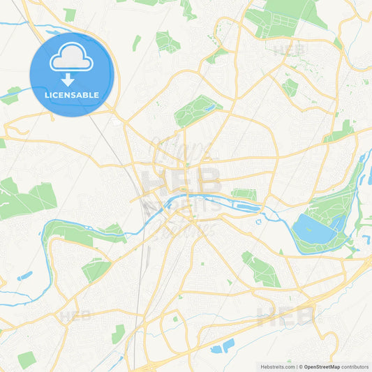 Bedford, England Vector Map - Classic Colors