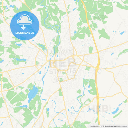 Bury, England Vector Map - Classic Colors