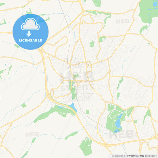 Kettering, England Vector Map - Classic Colors