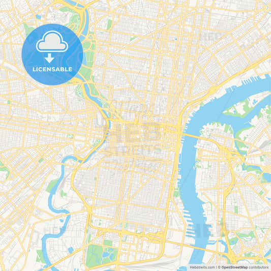 Empty vector map of Philadelphia, Pennsylvania, USA
