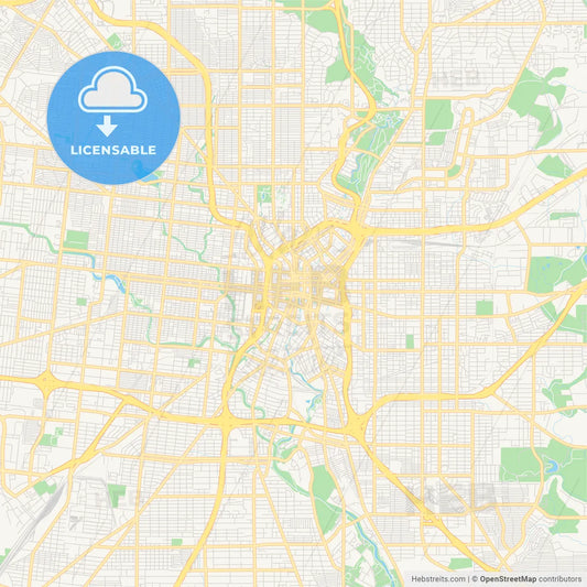 Empty vector map of San Antonio, Texas, USA