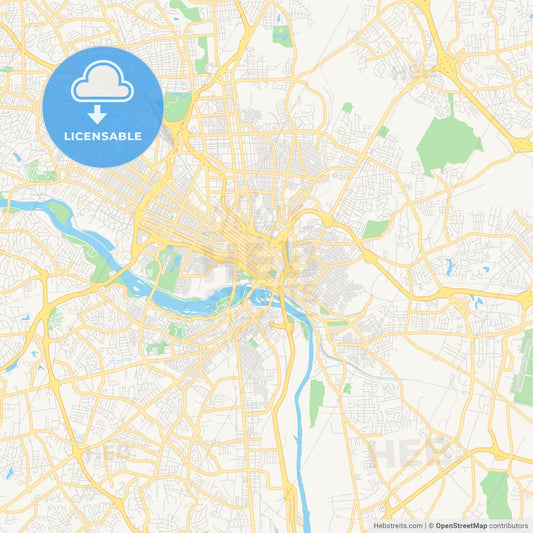 Empty vector map of Richmond, Virginia, USA