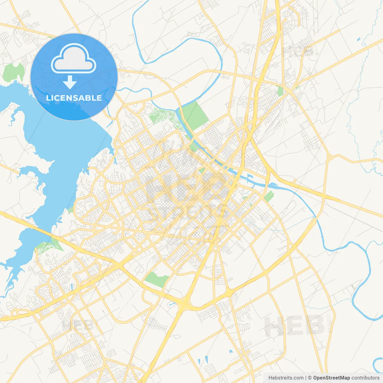 Empty vector map of Waco, Texas, USA