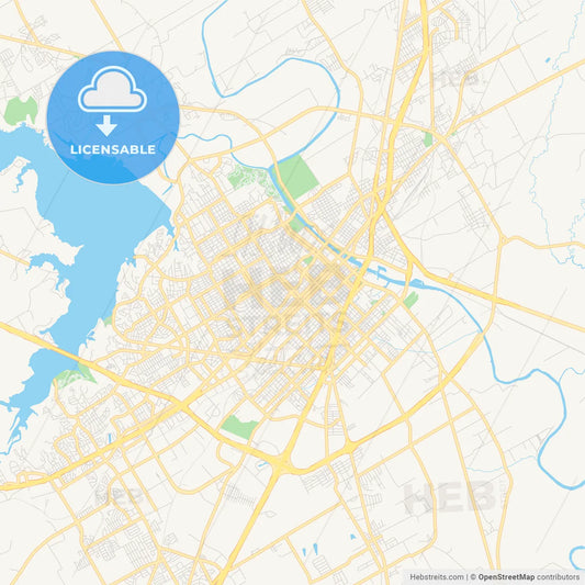 Empty vector map of Waco, Texas, USA