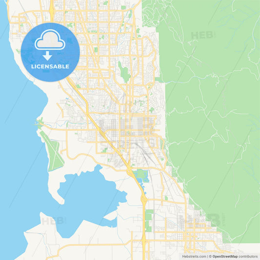 Empty vector map of Provo, Utah, USA