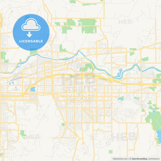 Empty vector map of Spokane Valley, Washington, USA