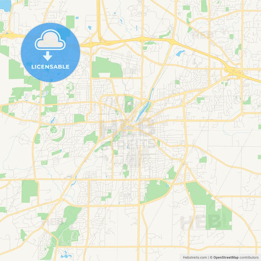 Empty vector map of Waukesha, Wisconsin, USA
