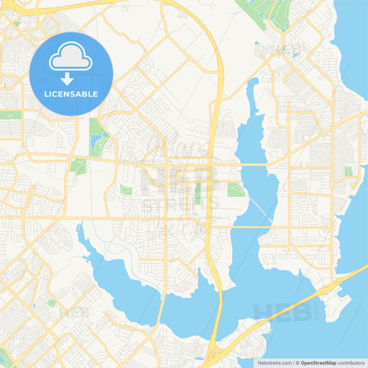 Empty vector map of Rowlett, Texas, USA