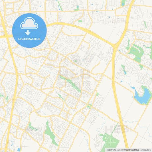 Empty vector map of Pflugerville, Texas, USA