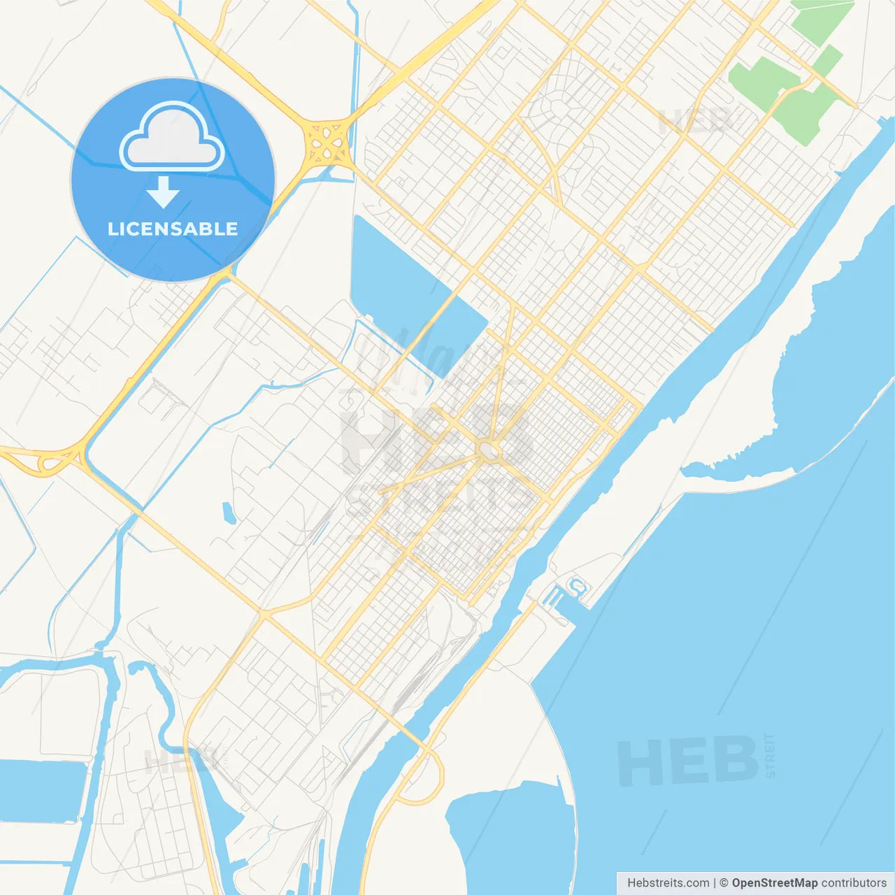 Empty vector map of Port Arthur, Texas, USA