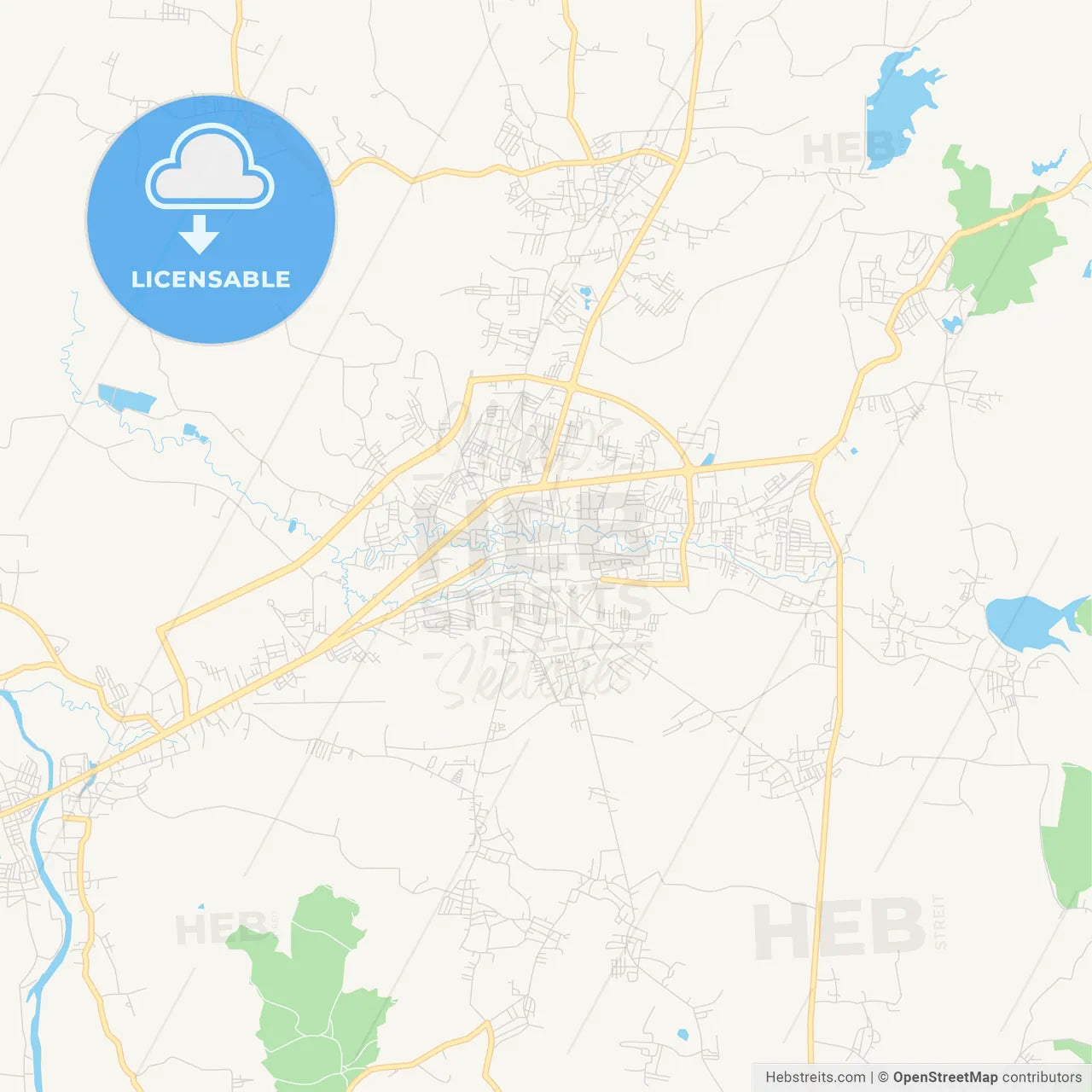 Printable street map of Mae Sot, Thailand