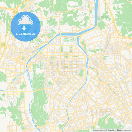 Printable street map of Daejeon, South Korea