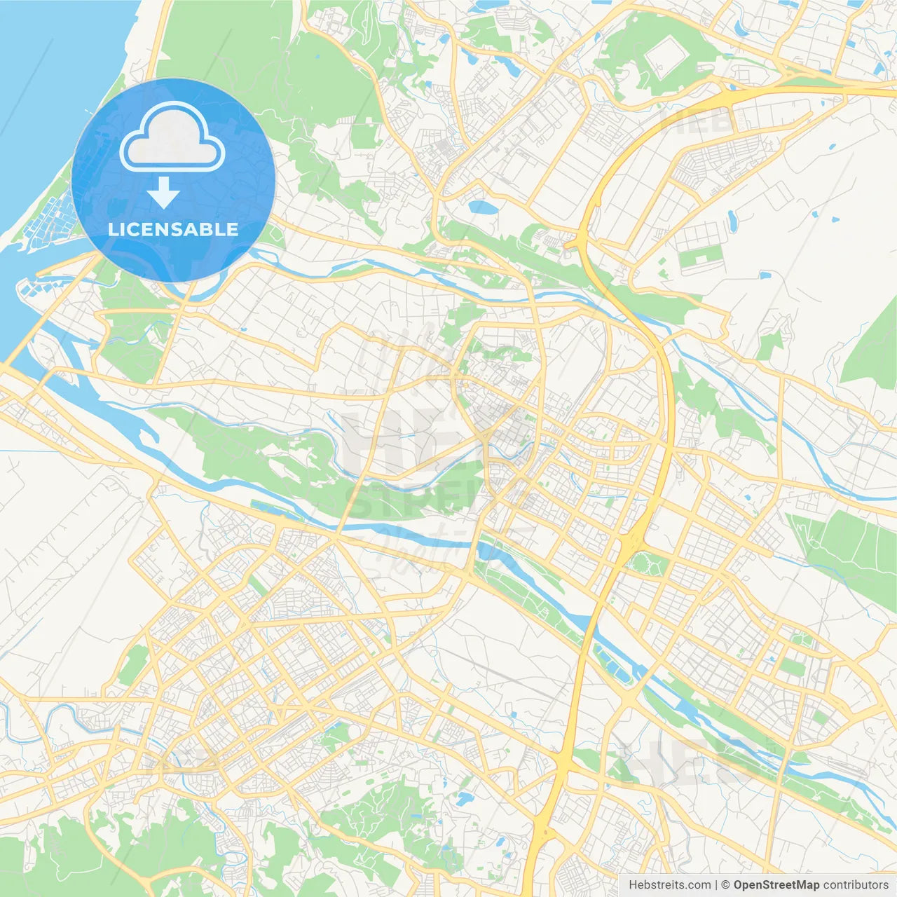 Printable street map of Zhubei, Taiwan