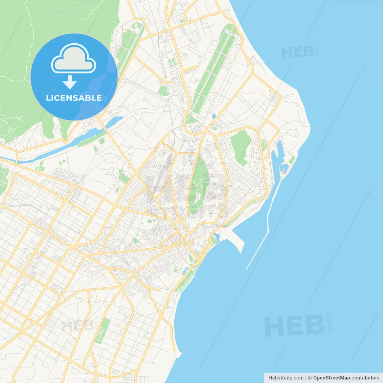 Printable street map of Hualien, Taiwan