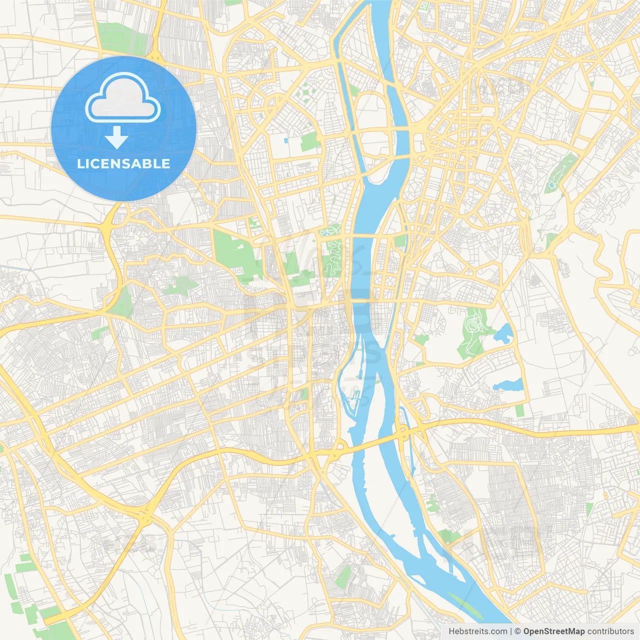 Printable street map of Giza, Egypt