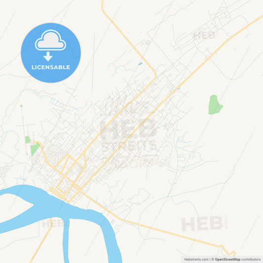 Printable street map of Quelimane, Mozambique