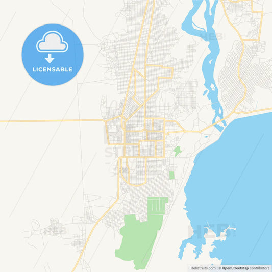 Printable street map of Ad-Damazin, Sudan