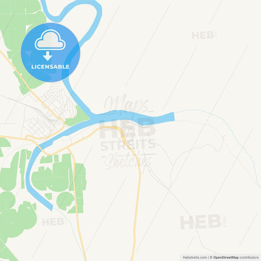 Printable street map of Ressano Garcia, Mozambique