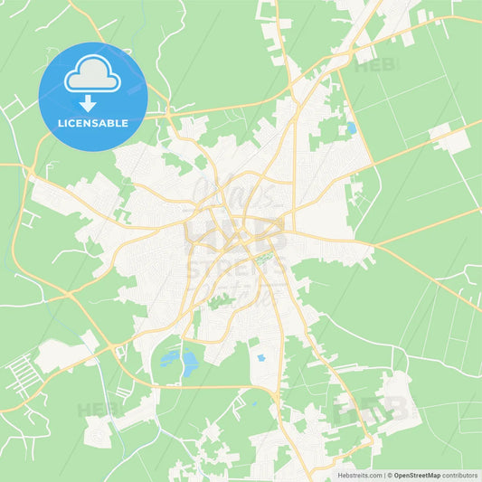 Bijeljina, Bosnia and Herzegovina Vector Map - Classic Colors